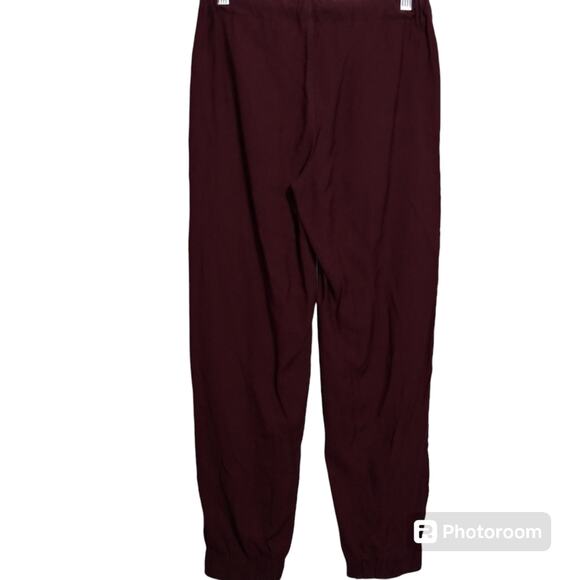 Madewell Drapey Seamed Track Trousers in Merlot Size XXS - Picture 3 of 9